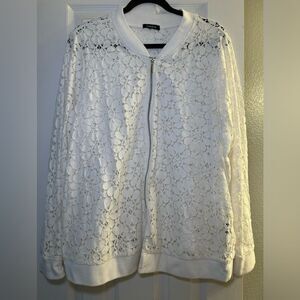 Torrid white lace zip jacket